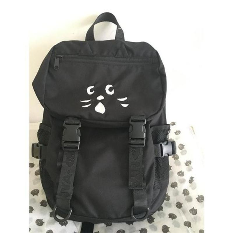 Mochila de viaje para exteriores de gran capacidad con diseño de gato, moderna y sencilla para estudiantes, para mujer._voghion.com