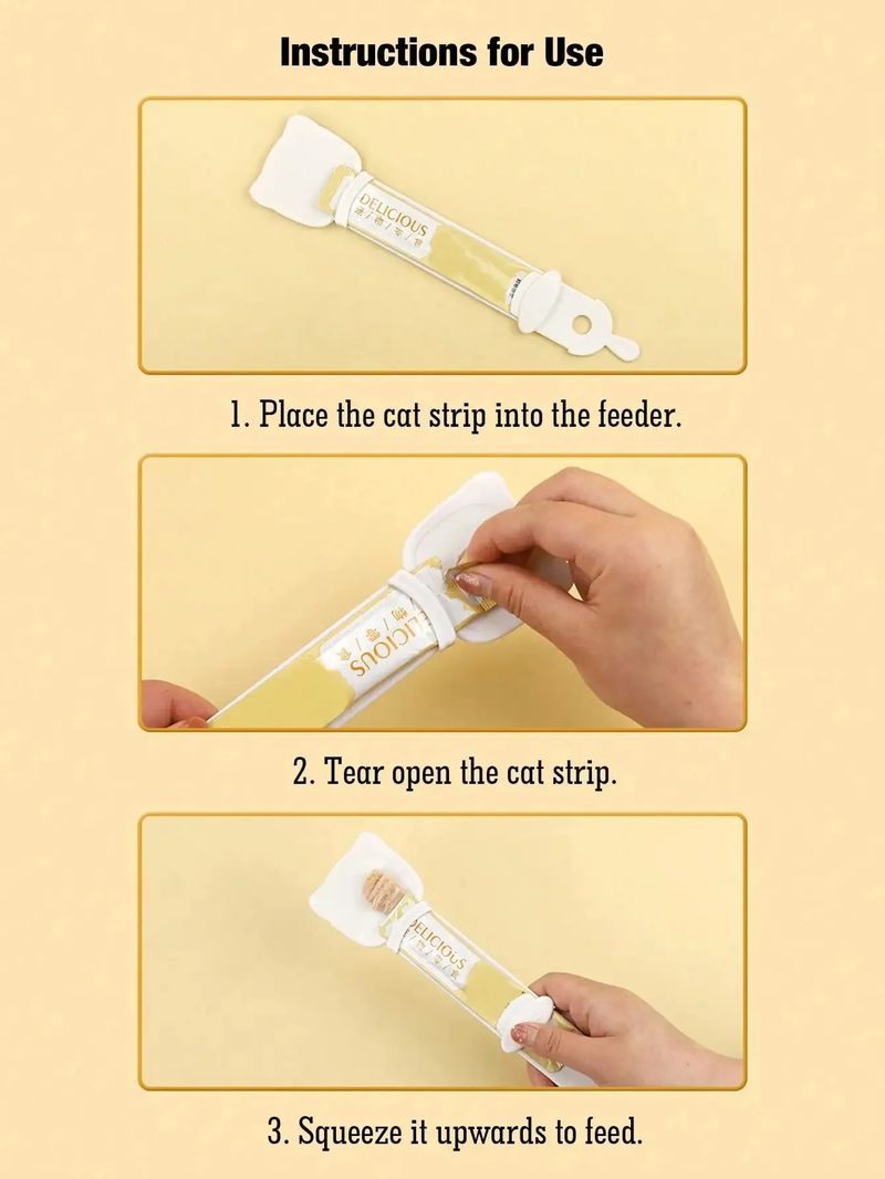 1/3PCS Cat Strip Feeder Spoon Long Handle Lickable Wet Food Feeder For Cats Pet Meat Mud Food Squeeze Dispense Spoon Pet Supplie_voghion.com
