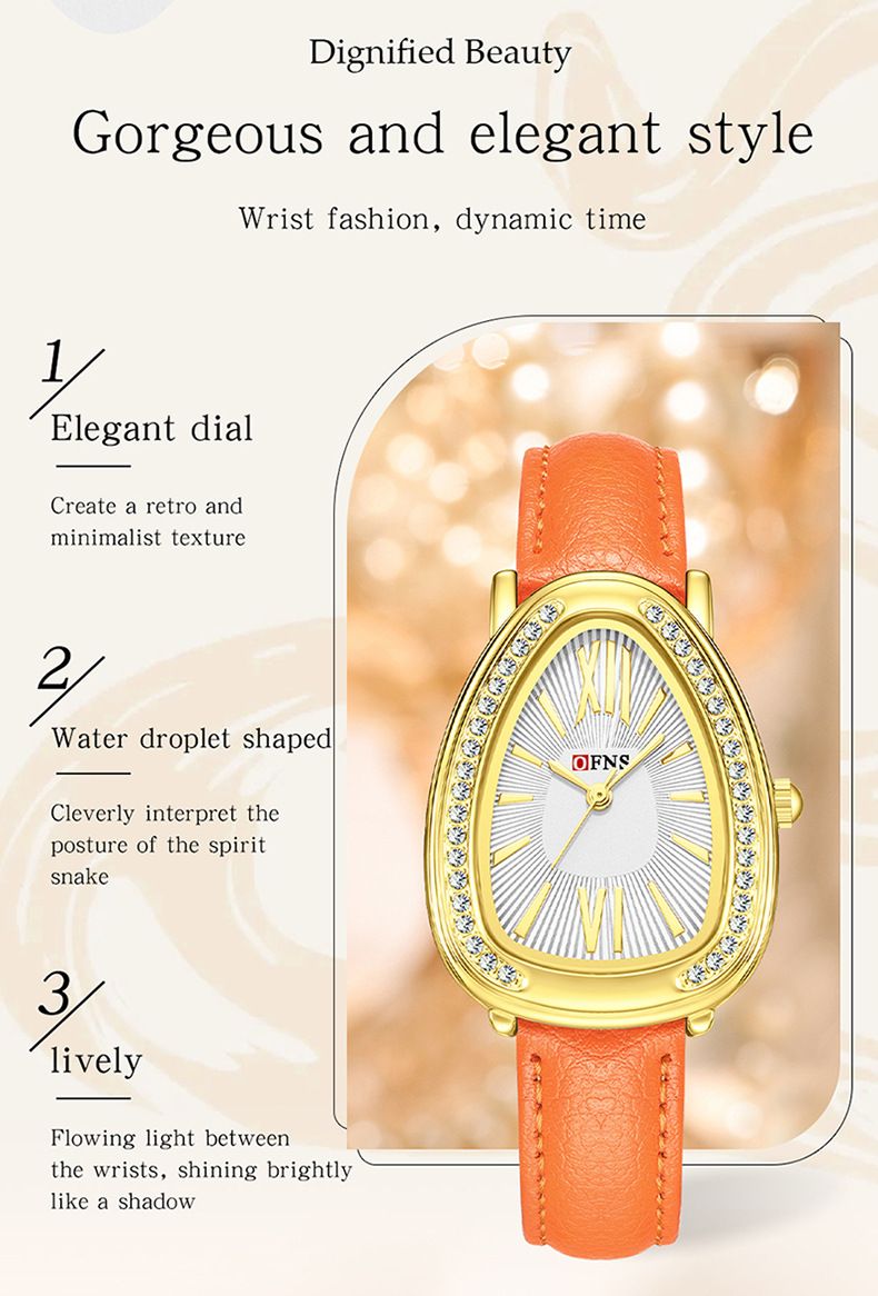 Women's Jewelry Snake-Inspired Watch With Rhinestones – Classic Retro Design, Quartz Movement, Water Resistant, Fashionable Wrist Accessory_voghion.com