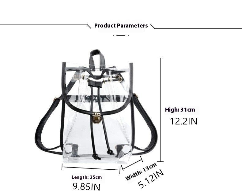 Zaino visivo per zaino da viaggio per esterni Andralyn in PVC di grande capacità_voghion.com