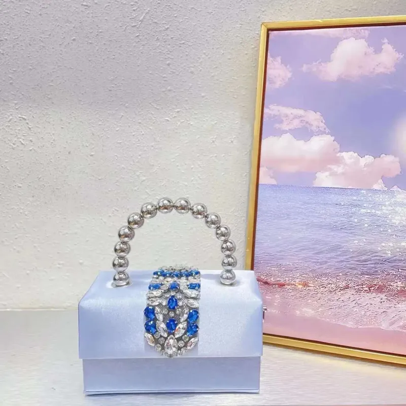 Borsa da donna in raso di alta qualità, con scatola quadrata, in cristallo lucido Rhie Dia, pochette da sera, borsa a tracolla_voghion.com