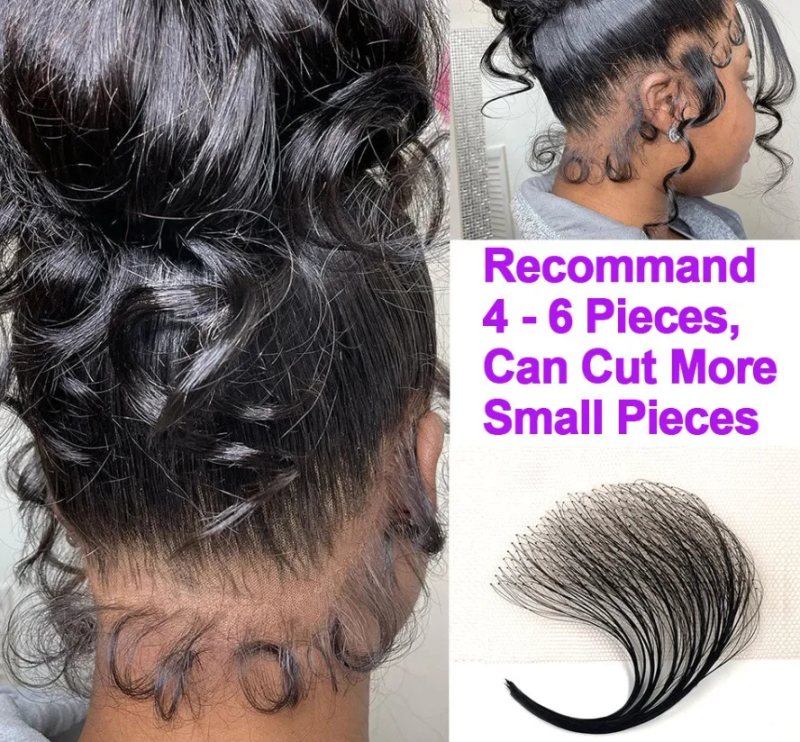 Cabelo humano invisível natural renda cabelo transparente renda cabelo de bebê borda reutilizável_voghion.com