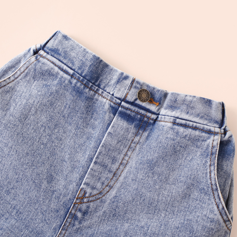 Babykleidung Kinderkleid Mädchen Sommer Pit Strip einfarbig ärmellos trägerloser Pullover zerrissene Denimhose zweiteiliges Set_voghion.com
