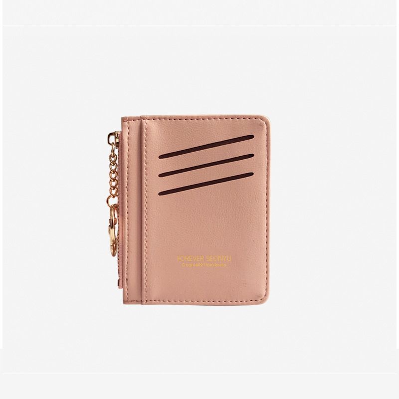 Korean Style New Zipper Women's Mini Coin Purse With Key Hook Multi-Card Slot Card Holder Yiwu_voghion.com