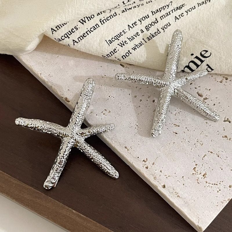Silberner Seestern-Mädchen-Pony, Entenschnabel süß, cool, würzig, seitlicher Splitterclip, Stirnband, Haarschmuck_voghion.com
