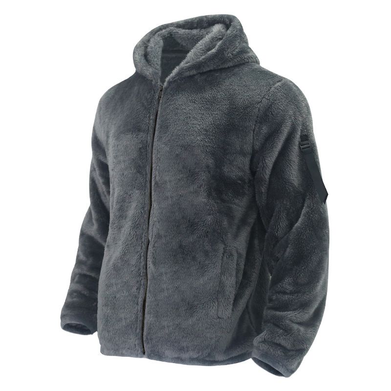 2024 men's autumn and winter double-sided velvet warm loose hooded casual jacket_voghion.com