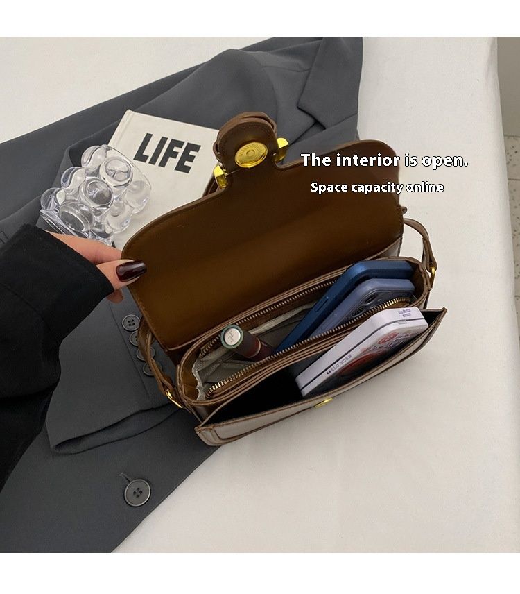 Retro High-End-Modetasche für Damen Neue vielseitige Satteltasche zum Pendeln Beliebte einfache lässige Umhängetasche_voghion.com