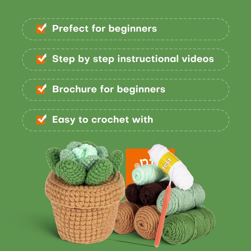 Crochet Material Package Knitting Handmade DIY Homemade Wool Plant Storage Box Ornaments_voghion.com