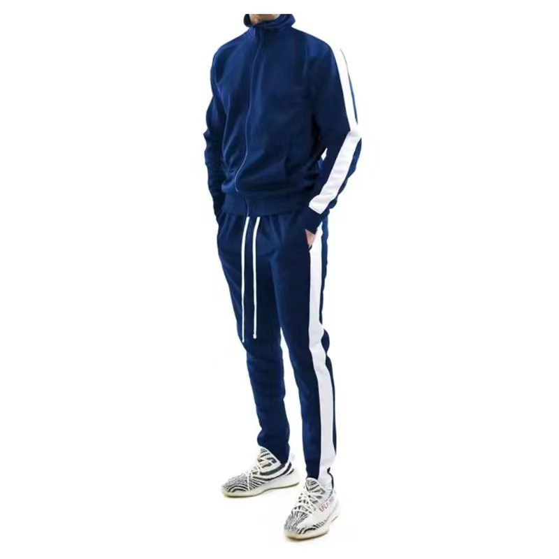 2023 Spring And Autumn New Casual Customizable Men's Youth Stand Collar Trendy Sports Suit_voghion.com