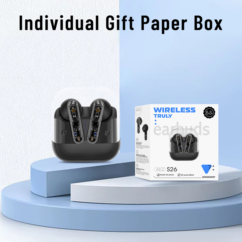 Hochwertige kabellose Sportkopfhörer Mini Transparent Shell Bluetooth TWS Leichtes Laufen Tpye-c Starker Bass_voghion.com