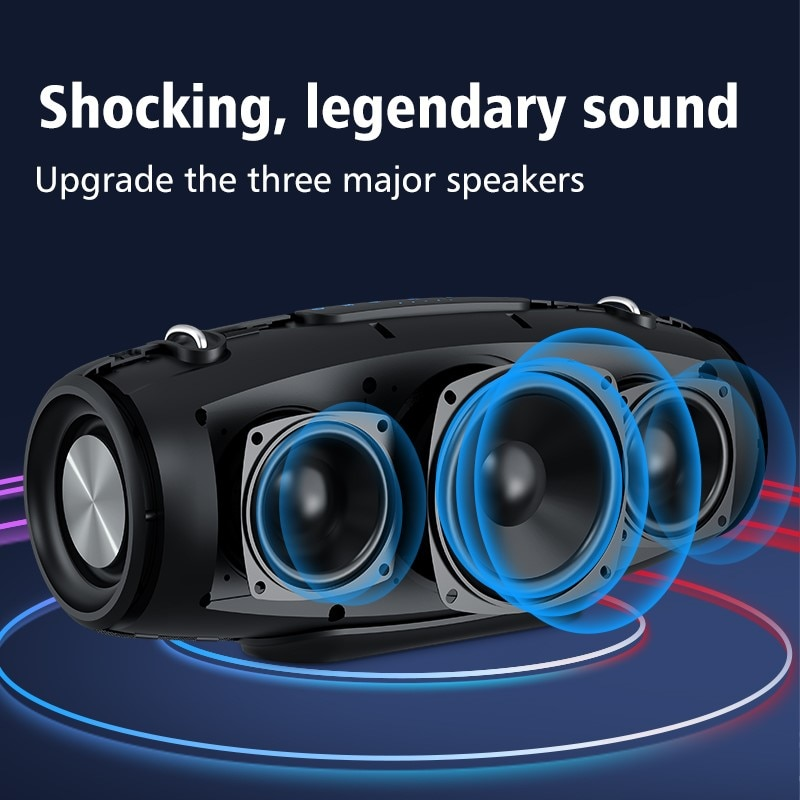 Zealot S67 Bluetooth-høyttaler Trådløs bærbar utendørs 60W lydboks Høyeffekt 360° Stereo vanntett subwoofer Sjokkerende tung bass_voghion.com