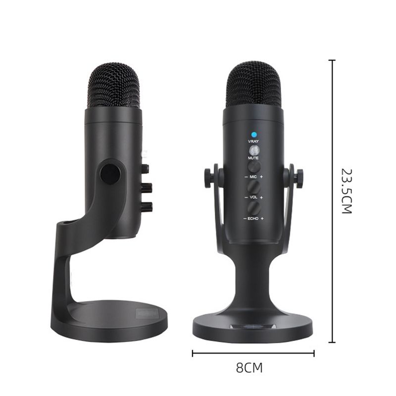 Profesionalni USB kondenzatorski mikrofon Studijski mikrofon za snimanje za PC Računalno igranje Streaming Podcasting Prijenosno računalo_voghion.com