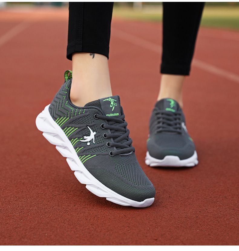 Zapatos deportivos de marca para mujer primavera 2024 nuevos zapatos para correr transpirables de malla informales ligeros, zapatos con cuerda para saltar de suela suave_voghion.com