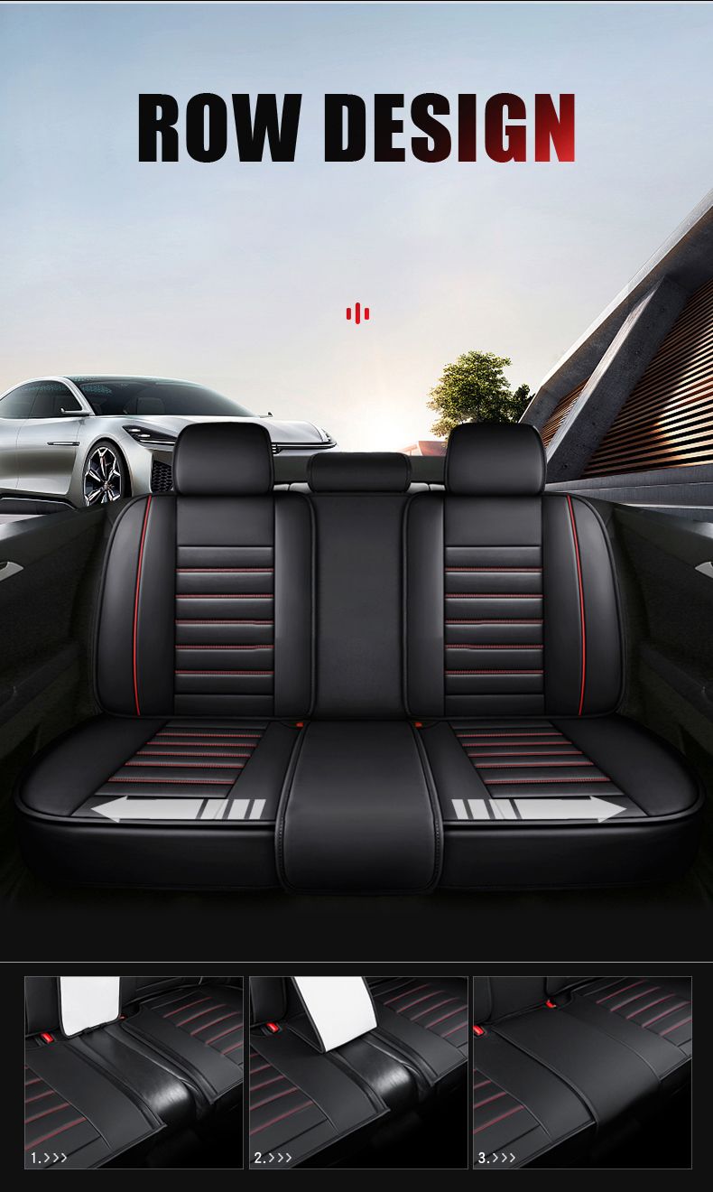 Set completo di coprisedili per auto in pelle traspirante, compatibili con la maggior parte dei veicoli, auto_voghion.com