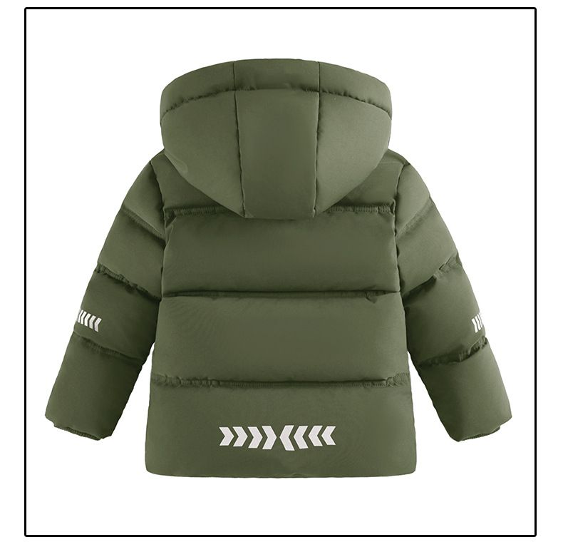 Boys' Winter Jacket With LED Light-Up Design – Thick Insulated Hooded Coat (100-155cm, Black/Army Green/Light Blue/Navy)_voghion.com