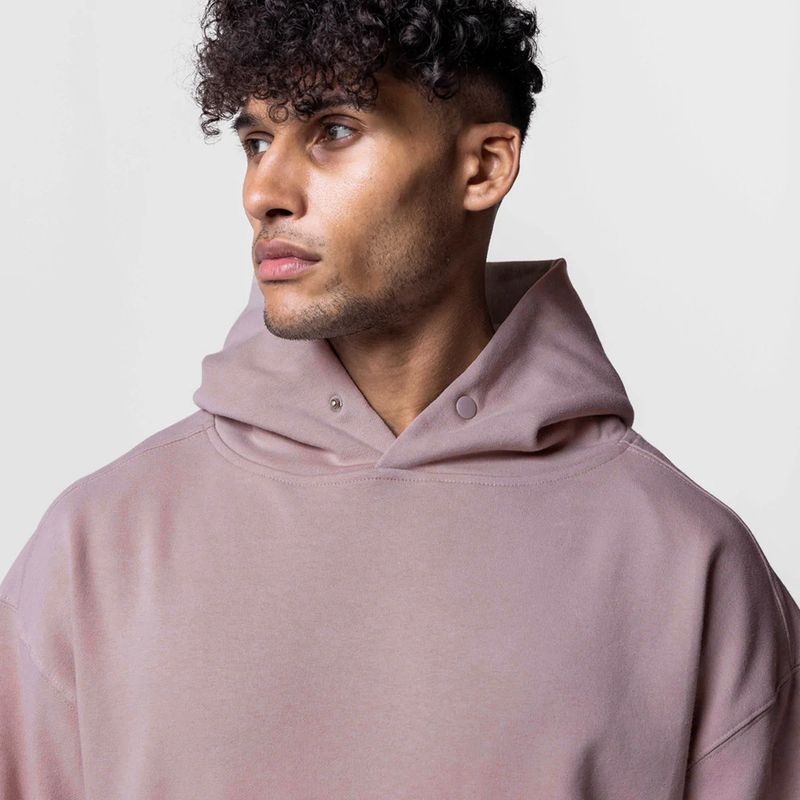 Schwerer Kapuzenpullover für Herren – Übergroße Passform, Design mit überschnittenen Schultern, Baumwollmischgewebe für Fitnessstudio, Laufen und Freizeit_voghion.com