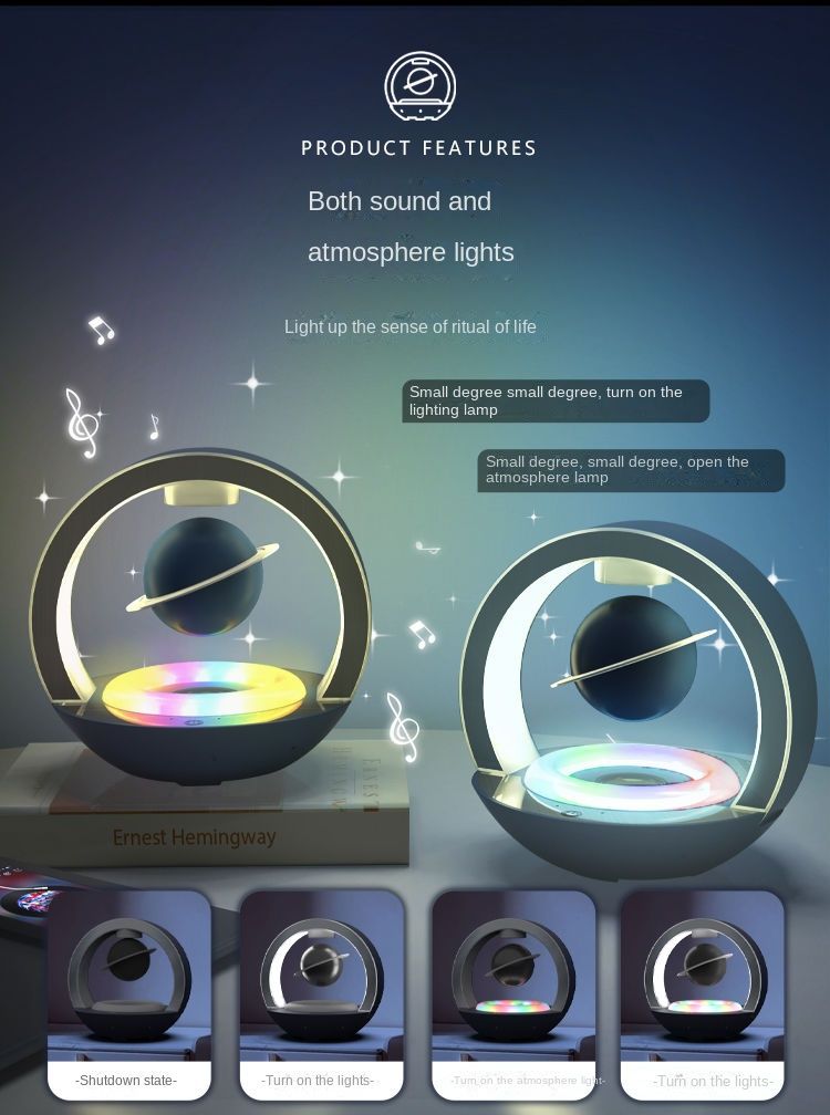 Magnetic levitation Bluetooth speaker, subwoofer, black technology, birthday gift for male friends, husband, creative_voghion.com