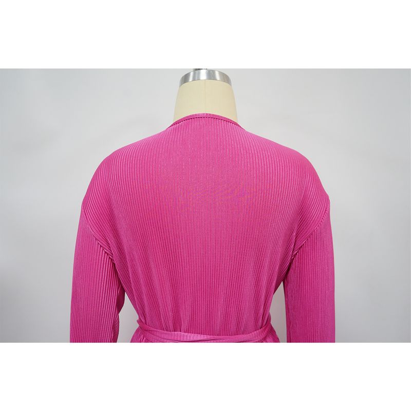 Damenbekleidung V-Ausschnitt Langarm Strickjacke Herbst und Winter Lässiges Zweiteiliges Set_voghion.com