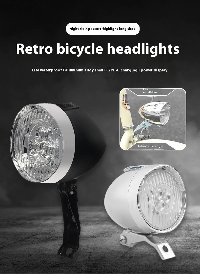 Bicycle Mountain Bike USB Rechargeable 3LED Light Front Lighting Riding Gear_voghion.com