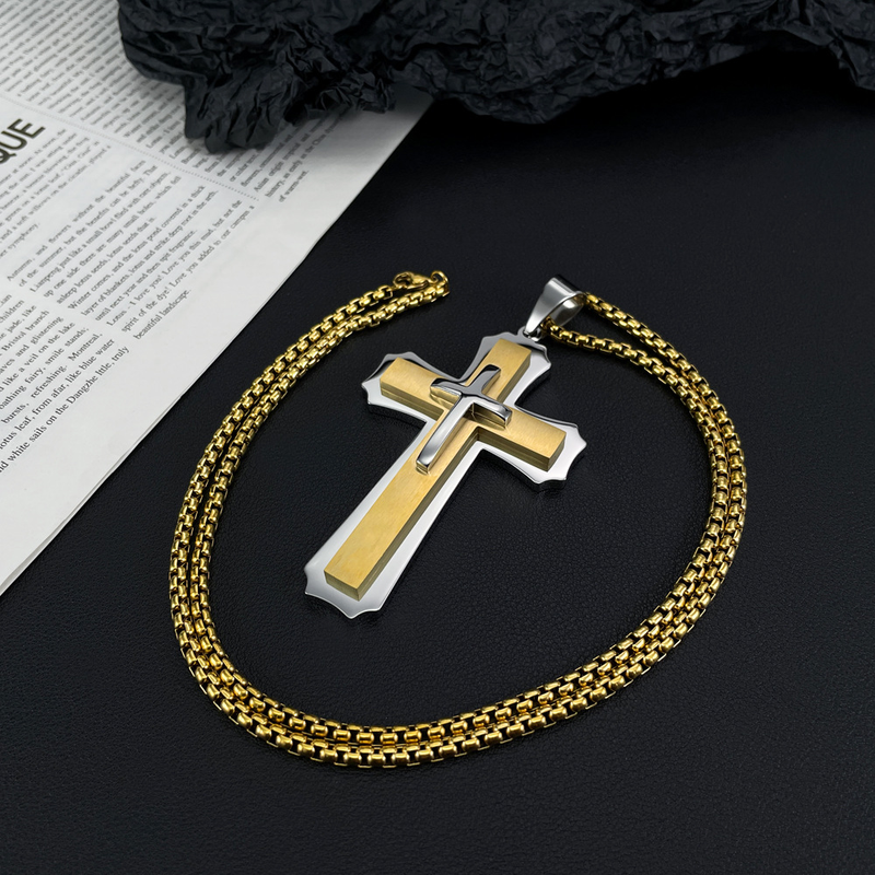 Source Cross Titanium Steel Necklace Unique Hipster Pendant_voghion.com