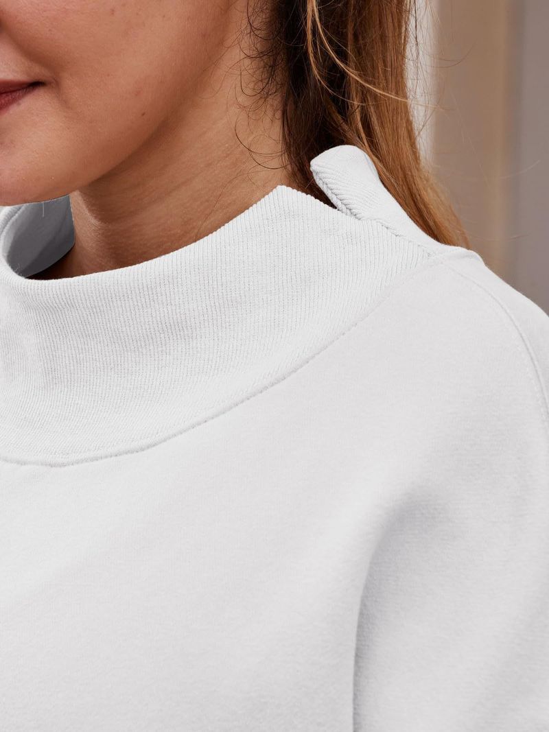 Women's sweatshirt long sleeve turtleneck pullover sweatshirt casual sweatshirt fleece top_voghion.com