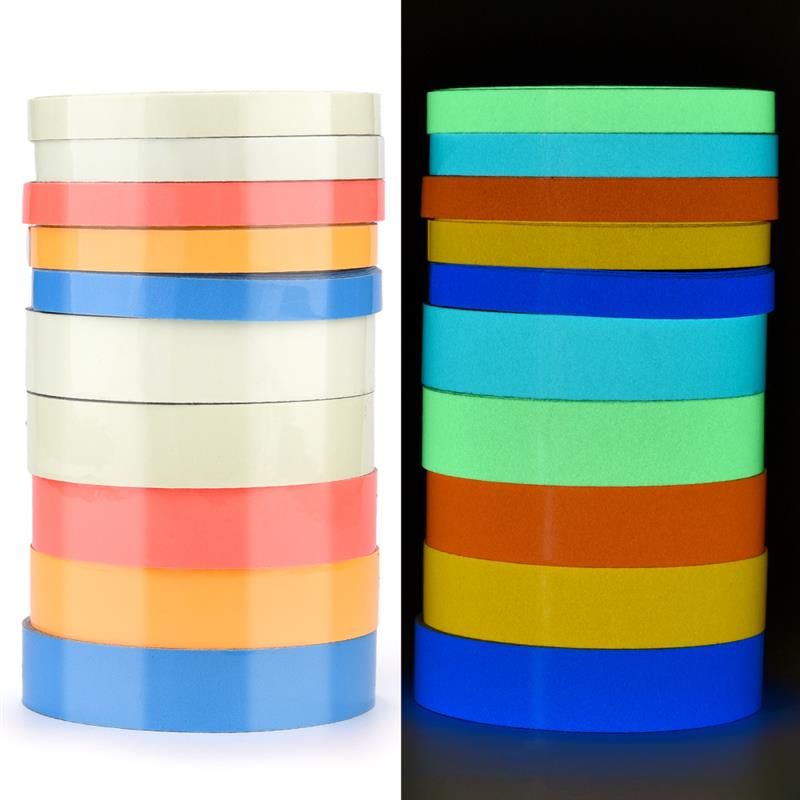 Ruban adhésif fluorescent lumineux, brille dans le noir, pour la sécurité, la décoration de la maison, avertissement_voghion.com