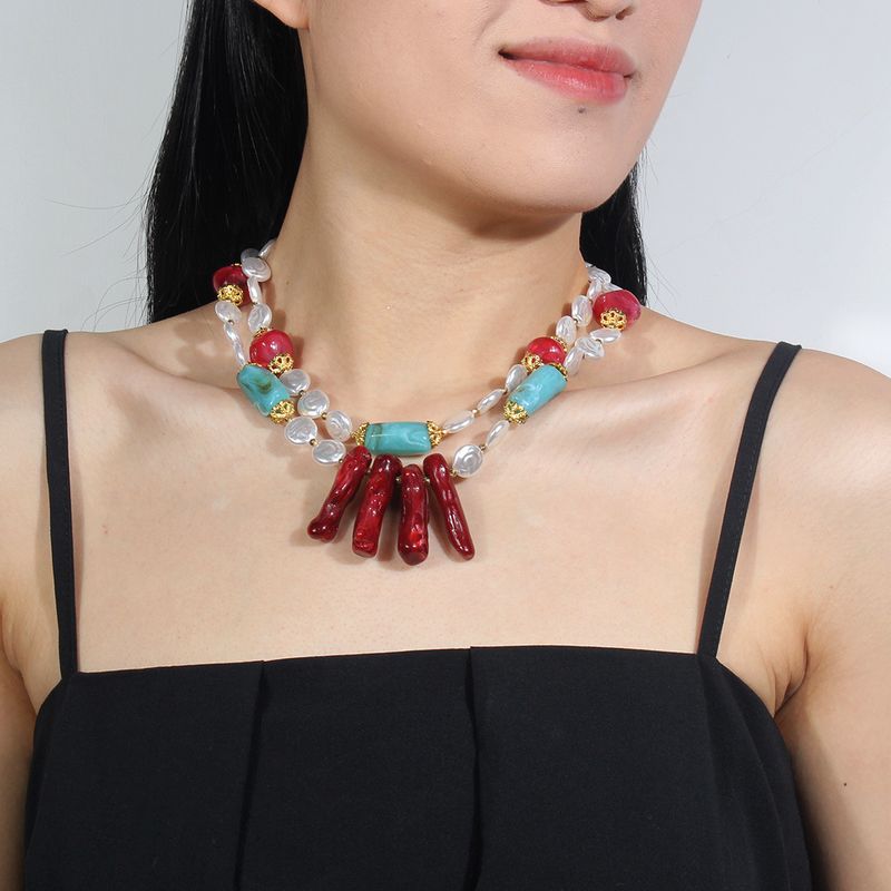 Jewelry Creative Retro Multi Layer Personality Atmosphere Irregular Beaded Simple Necklace Female_voghion.com