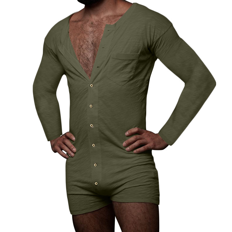 2022 Combinaison serrée de couleur unie transfrontalière nouvelle maison européenne et américaine vêtements de maison station indépendante vente chaude combinaison sexy à manches longues_voghion.com