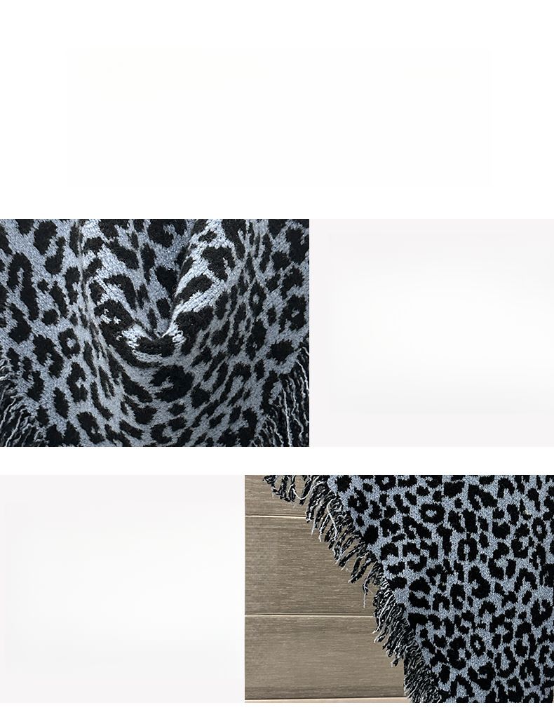 Leopard-Print Fringe Women's Scarf, 2025 Fall/Winter New Wool Shawl_voghion.com