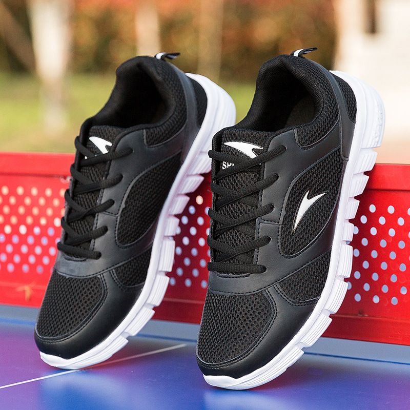 Euro Step Mesh Spring And Autumn Breathable White Lightweight Soft Sole Casual Trendy Deodorant Sports Running Men's Shoes_voghion.com