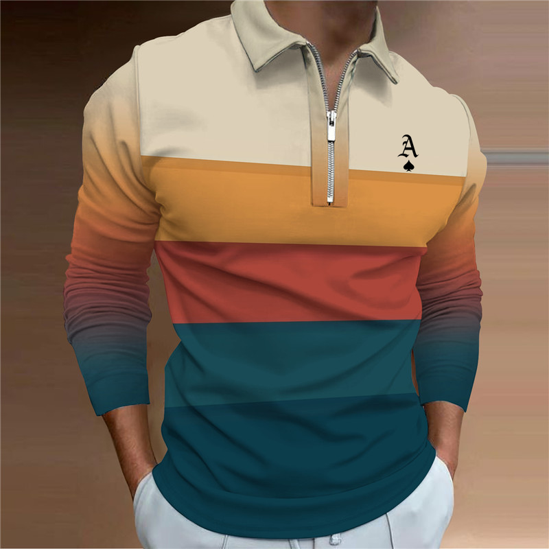 2023 Nuovo alfabeto Polo da uomo a maniche lunghe 3D Polo top di alta qualità_voghion.com