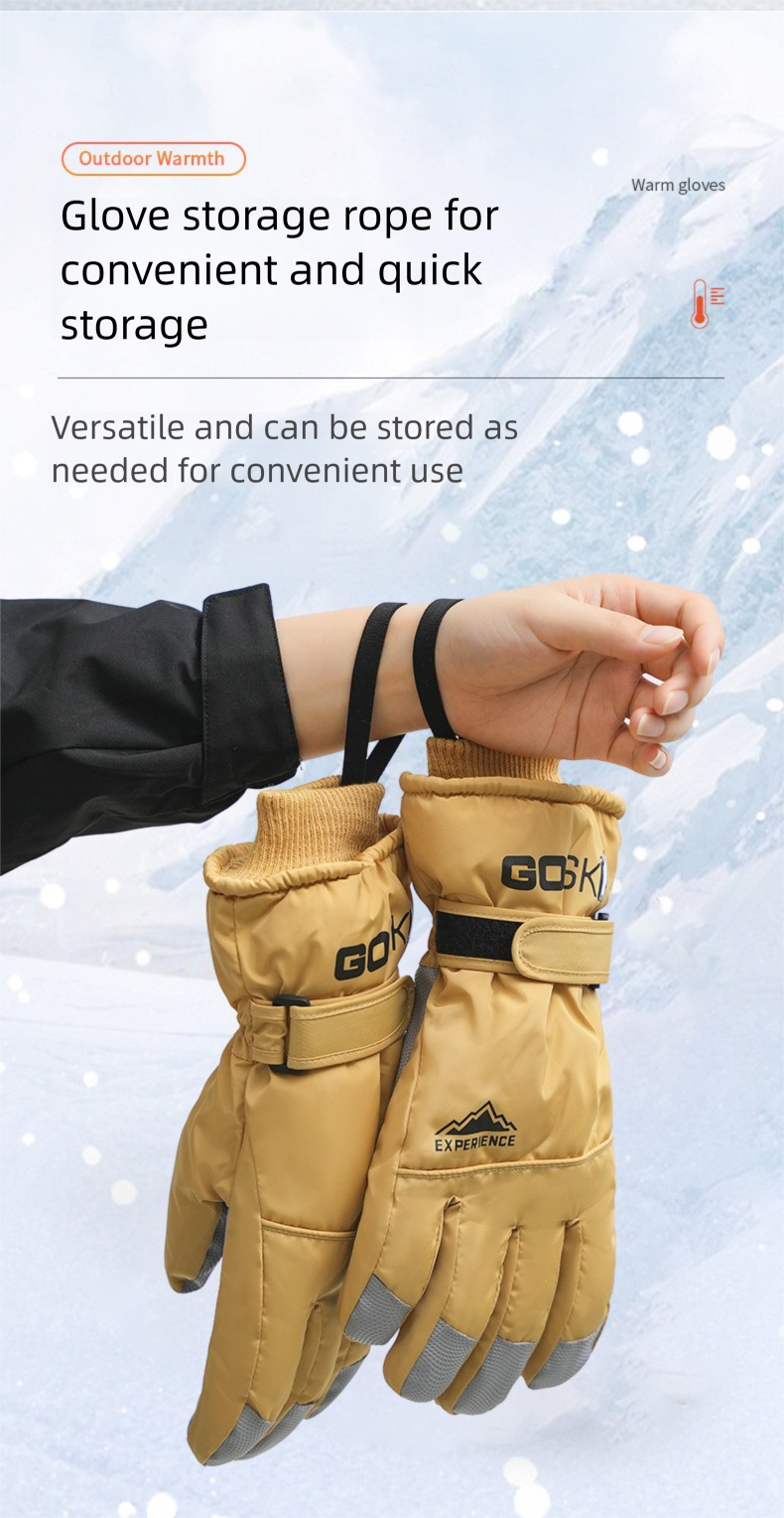 Skischuhe für Damen und Herren, Winter-Fleece-gefüttert, verdickt, kältebeständig, warm, winddicht, wasserdicht, Touchscreen-Paar_voghion.com