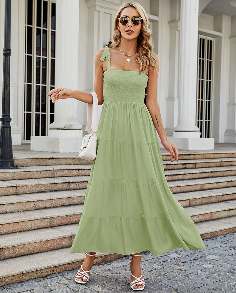 Selbstschießendes Cross Border Spring Sexy rückenfreies bedrucktes Strapskleid im Urlaubsstil für Frauen_voghion.com