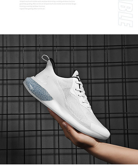 2024 Spring New White Shoes Breathable Mesh Sports Shoes Popcorn Soft Sole Men's Shoes Cross border Supply Trendy Shoes for Men_voghion.com