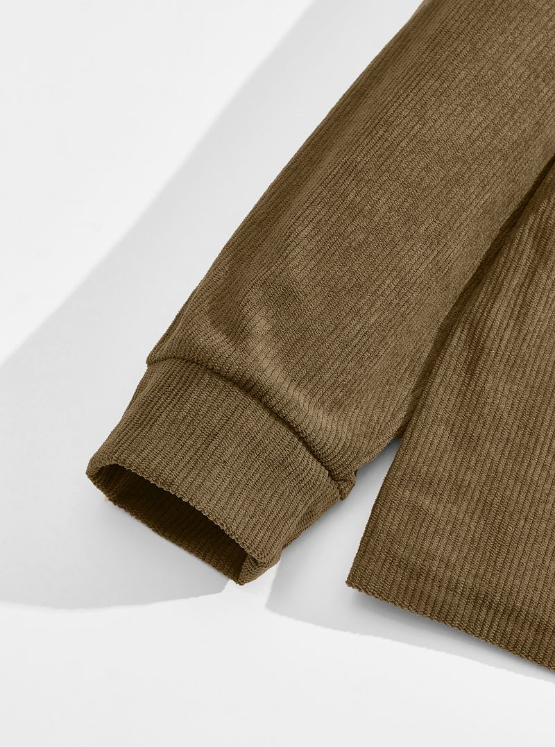 Cord-Poloshirt für Herren – Streetwear-Sweatshirt zum Knöpfen in Grau, Schwarz und mehr Herrenbekleidung_voghion.com