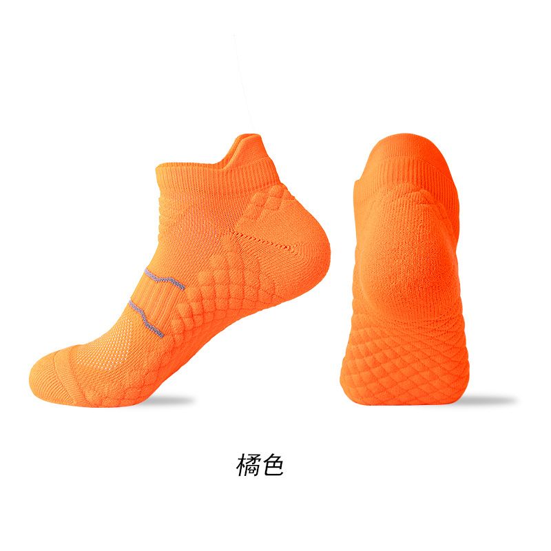 2025d Towel Unisex Short Tube Particle Massage Bottom Sweat-Absorbing Non-Slip Sports Marathon Professional Running Socks_voghion.com