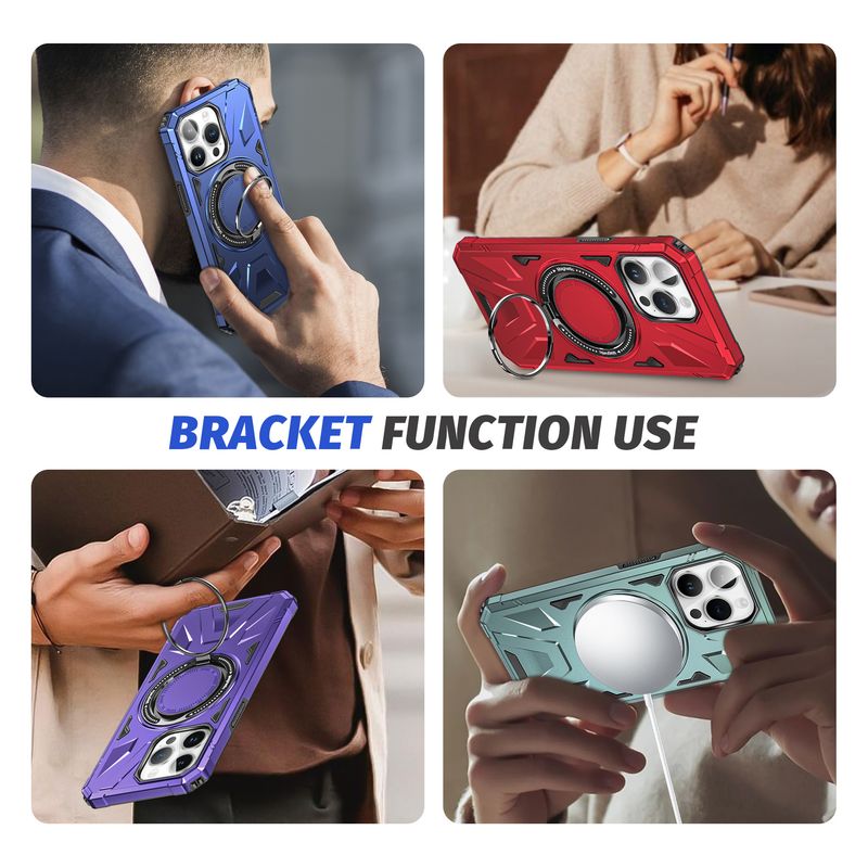 Magnetic Shockproof Case For Iphone 15 Pro/14 Pro - Compatible With Car Mount & Stand Anti-Scratch Protective Cover_voghion.com