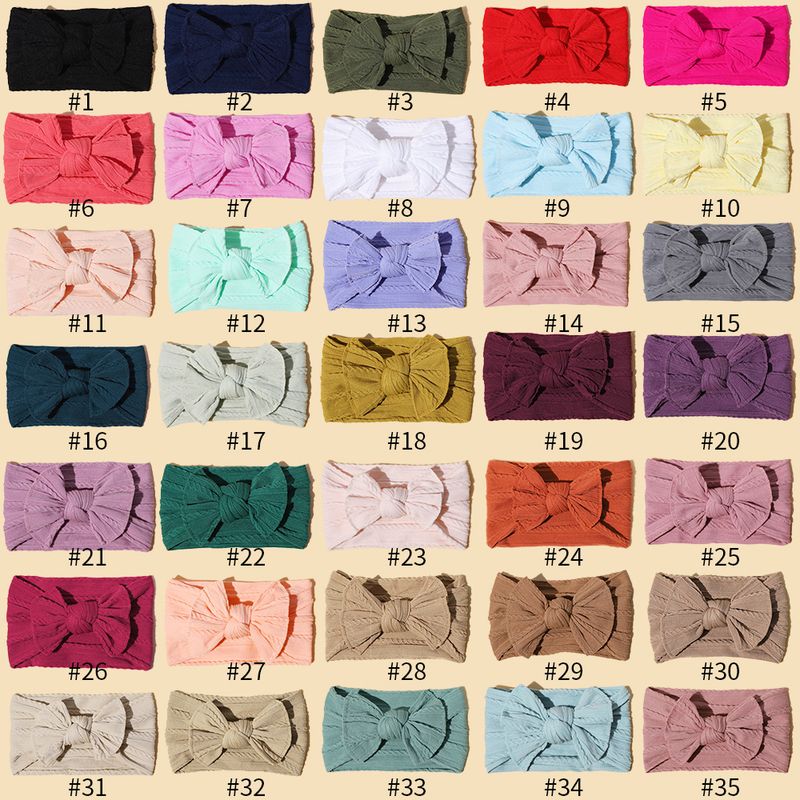 Hot Selling Baby Hair Band Wide Edge Elastic Bow Headband Cute Solid Color Headwear Children's Hair Band Fontanelle Headband_voghion.com