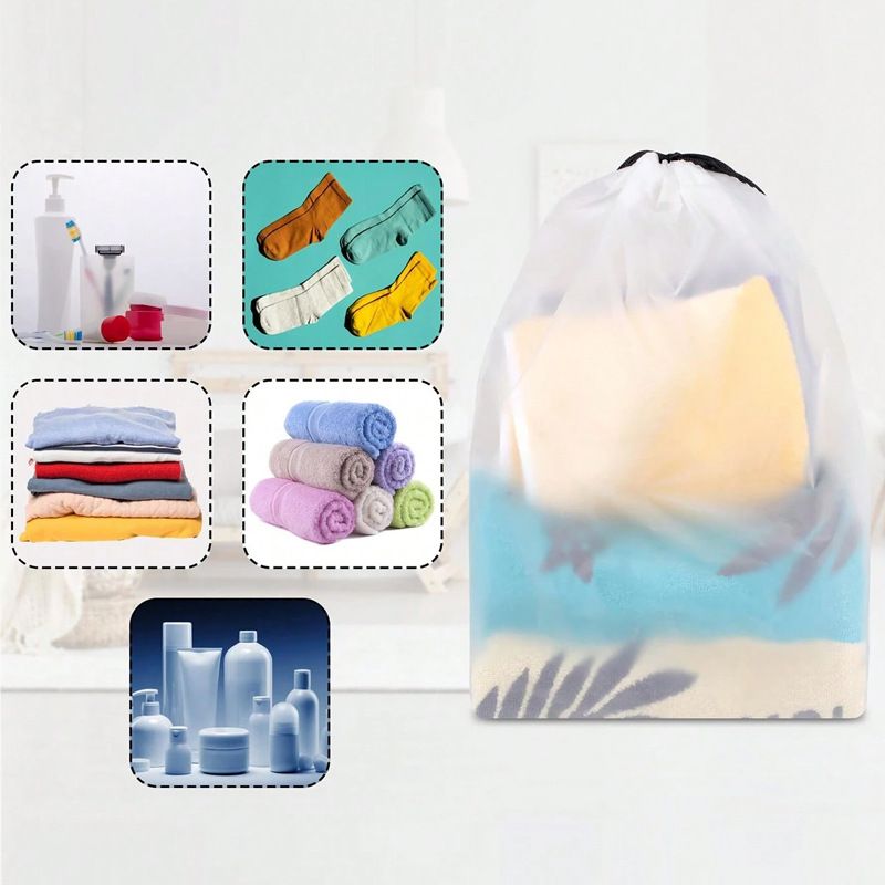 Blank Transparent Frosted Drawstring Bag Underwear Shoes And Socks Storage Bag Travel Storage Bag_voghion.com