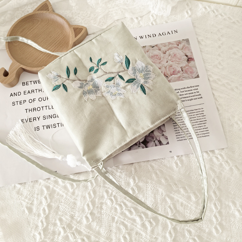 Antieke stijl literaire Hanfu tas, Chinese stijl een schouder bedrukte Hanfu tas, Crossbody Fairy kleine frisse stoffen tas, kleine vierkante tas_voghion.com