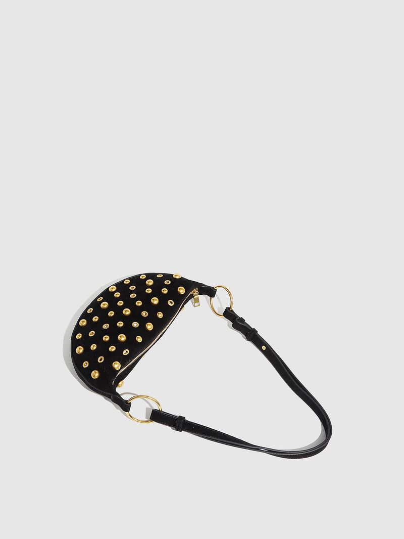 Sacs pour femmes, rivets à œillets, sac pour femme robuste, sac à bandoulière à pois, sac à bandoulière de style punk, sac pour femmes Metal Sense, usine de sacs pour femmes_voghion.com