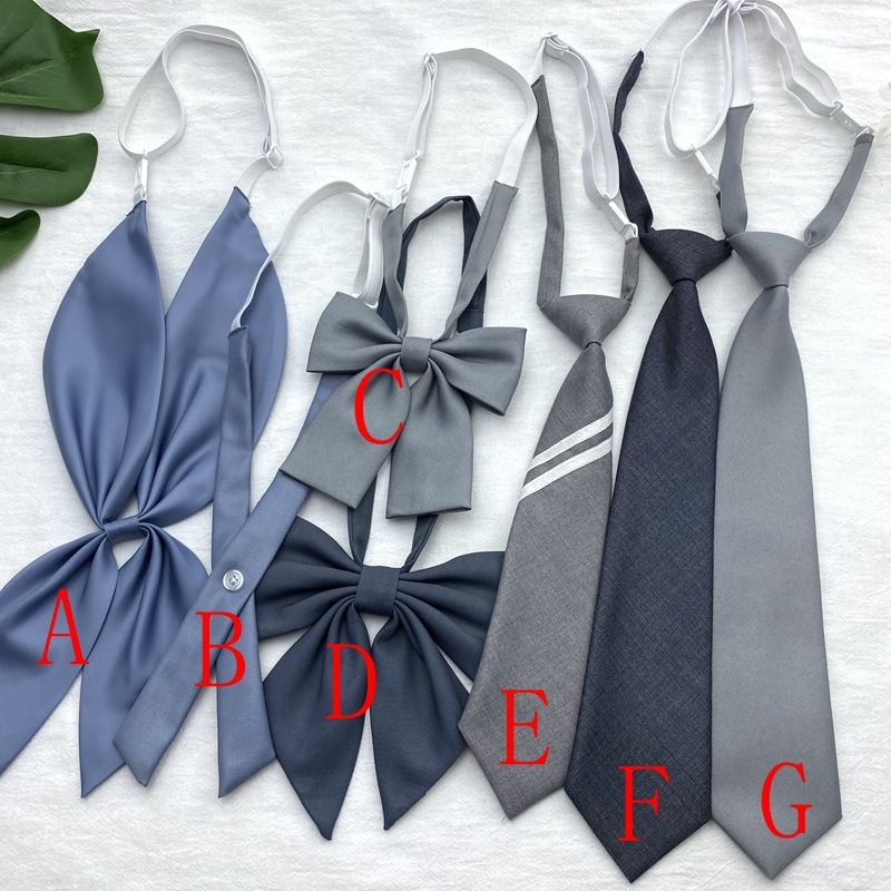 Gonna grigia per donna con fiocco incrociato, stile giapponese, uniforme da studente, abito accademico, gonna a pieghe, fiocco, fiore_voghion.com