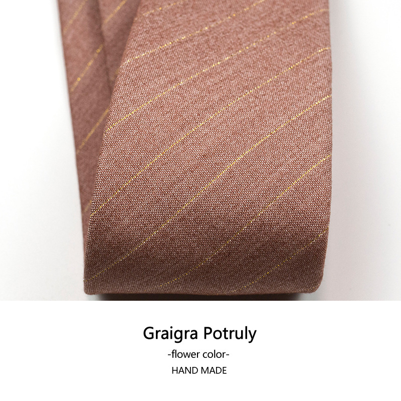 Houndstooth suit and tie solid color brown gray casual retro all-match beige plaid women's and men's tie_voghion.com