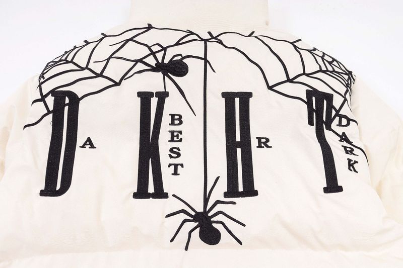 Miesten vaatteet High Street -hämähäkkikirjaimella kirjailtu puuvillatakki löysä rento lämmin toppatakki_voghion.com