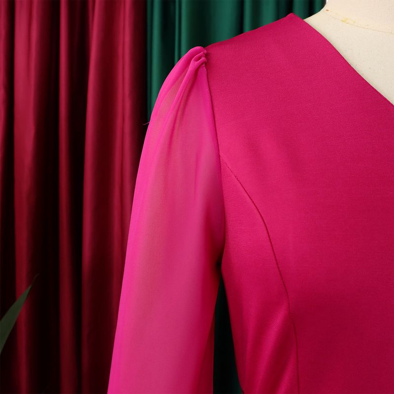 Ropa de mujer Nueva moda tradicional Tongle Top de manga larga Pantalones de pierna ancha Traje de dos piezas_voghion.com