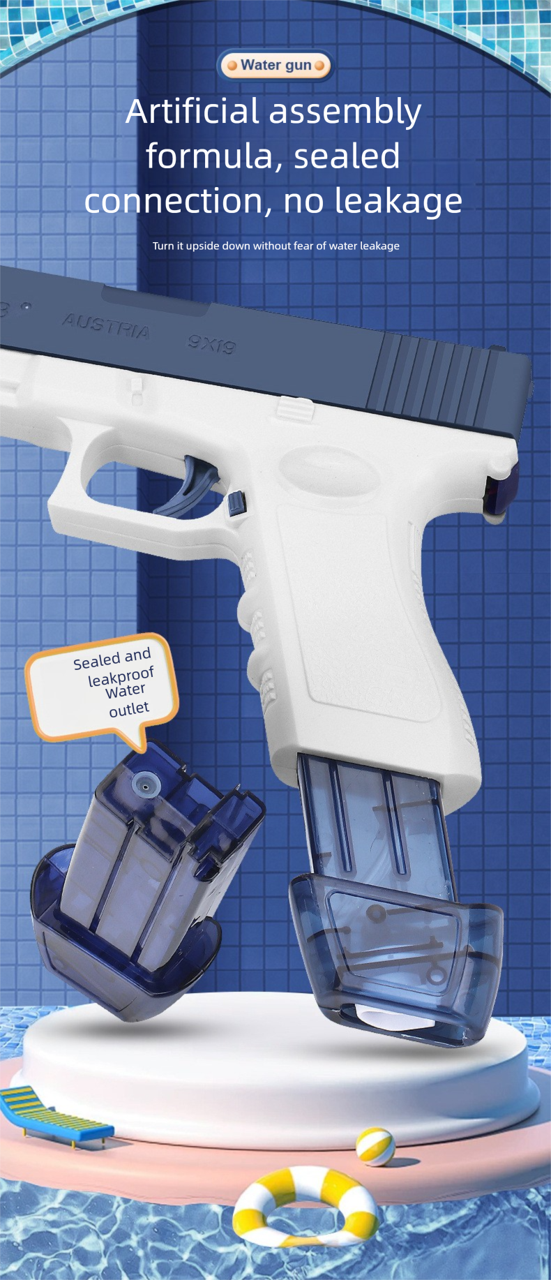 Electric Glock Children's Toy Large Capacity Repeating Water Gun Beach Summer_voghion.com