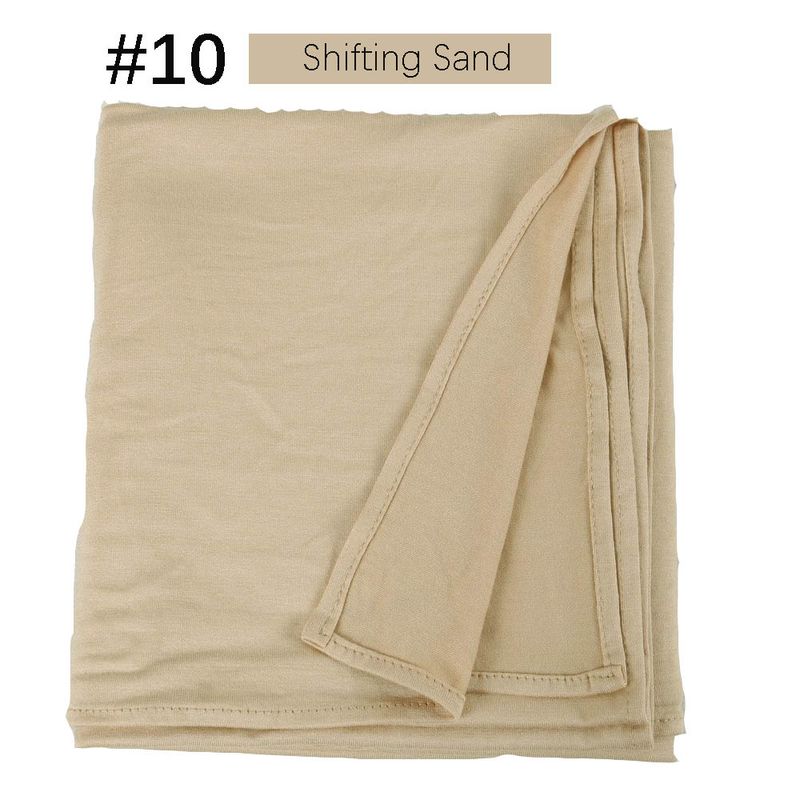 Jednobojni ženski, jednostavni modni turban, svilenkasti pamučni topli šal_voghion.com