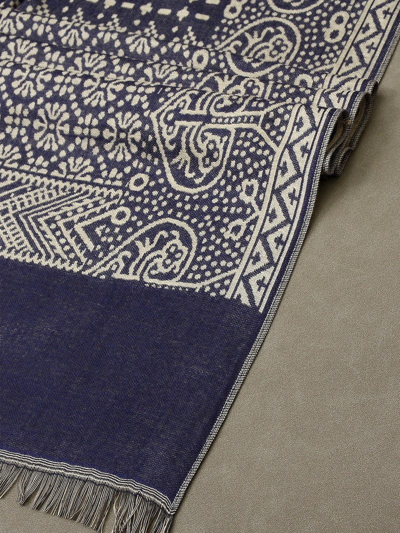 Sciarpa unisex per uomo Paisley per uomo sciarpa stile etnico con barba corta_voghion.com