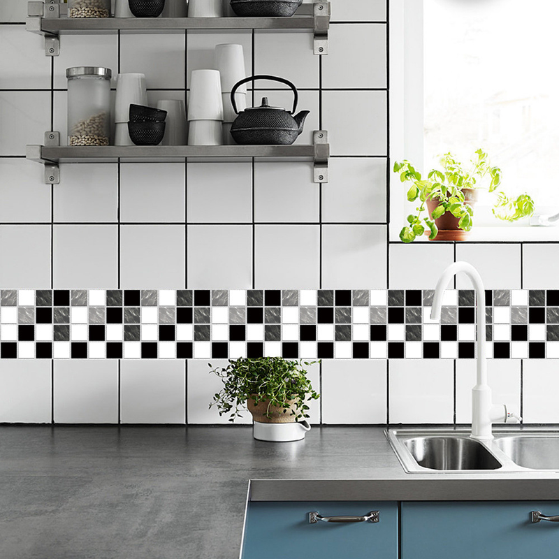 MSC077-0923D Mosaik Krystal Flise Klistermærke Glas Tile DIY Vandtæt selvklæbende vægklistermærke_voghion.com