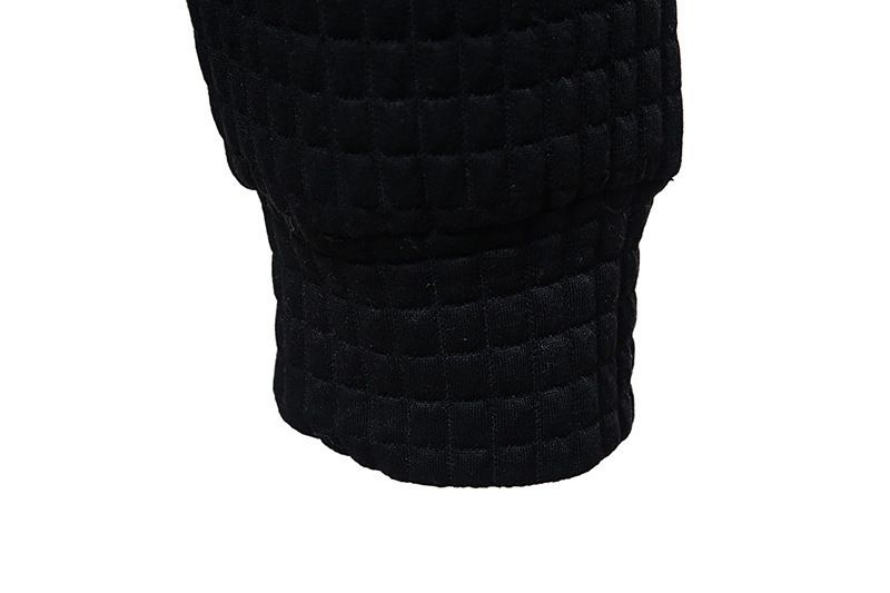 Felpa casual da uomo, taglia europea, in tessuto di cotone trapuntato a quadri, con cappuccio, in jacquard._voghion.com